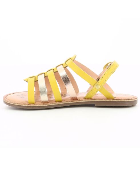 Geel/gouden leren sandalen van Dixon