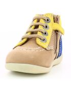 Bottillons en Cuir Bonzip-2 beige/jaune clair