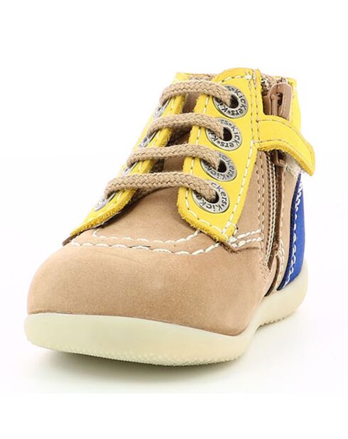 Bottillons en Cuir Bonzip-2 beige/jaune clair