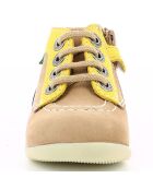 Bottillons en Cuir Bonzip-2 beige/jaune clair