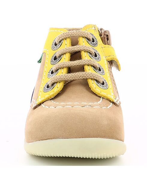 Bottillons en Cuir Bonzip-2 beige/jaune clair