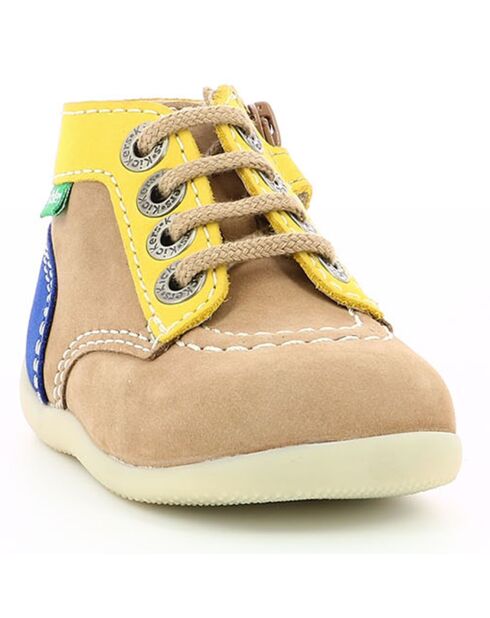 Bottillons en Cuir Bonzip-2 beige/jaune clair