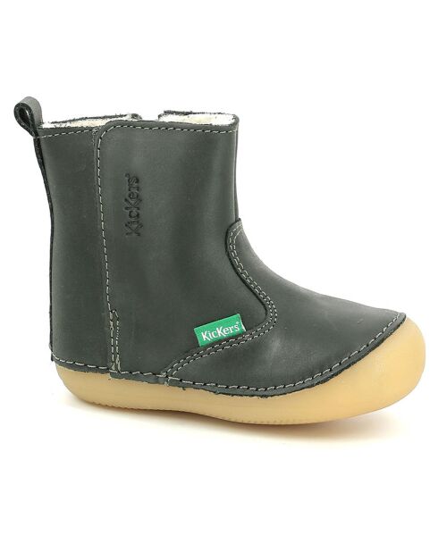 Boots fourrées en Cuir Socool Cho kaki