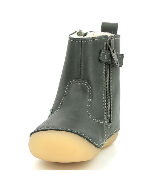 Boots fourrées en Cuir Socool Cho kaki