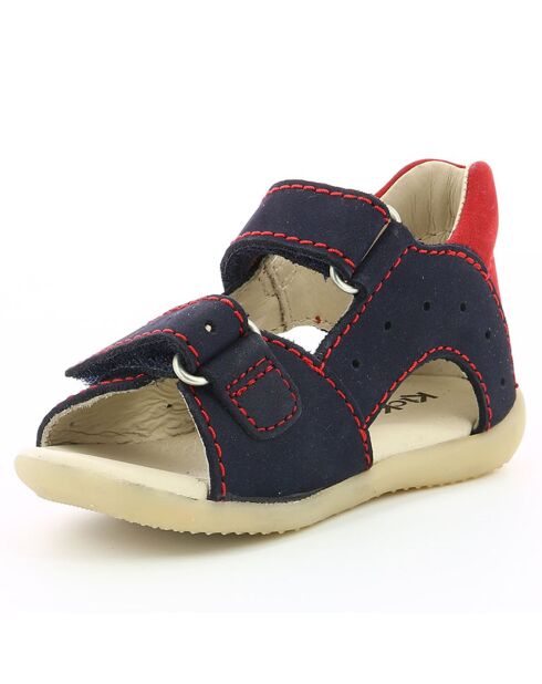 Sandales en Cuir Boping marine/rouge