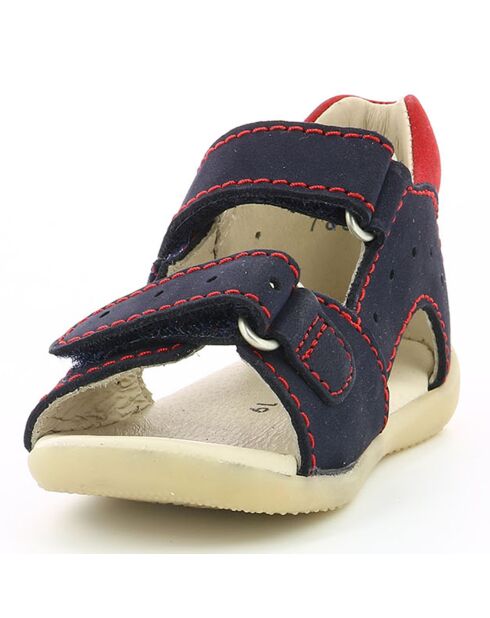 Sandales en Cuir Boping marine/rouge
