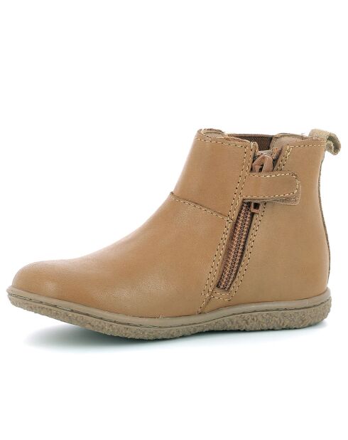 Boots en Cuir Vetudi camel/doré