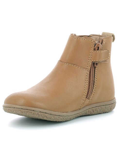 Boots en Cuir Vetudi camel/doré