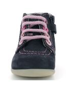 Bottillons en Cuir Bonzip-2 marine/rose