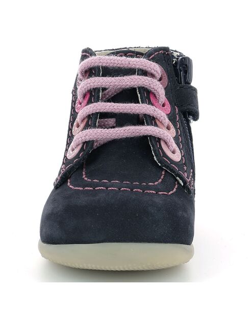 Bottillons en Cuir Bonzip-2 marine/rose