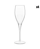 4 Michel Angelo champagneglazen transparant - 22 cl