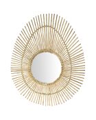 Miroir ovale en Bambou naturel - D.25 cm