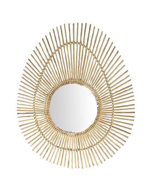 Miroir ovale en Bambou naturel - D.25 cm