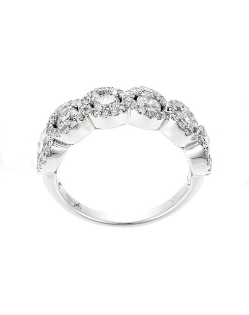 Bague Couronne Diamant 1.31 ct or blanc