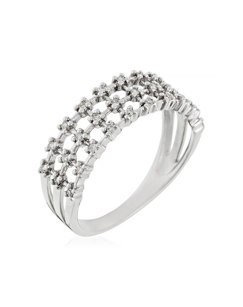 Diamantring mit 0,17 Karat Diamanten in Weißgold