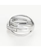 Anello Bel Entrelacs in oro bianco 0,11 ct con diamanti