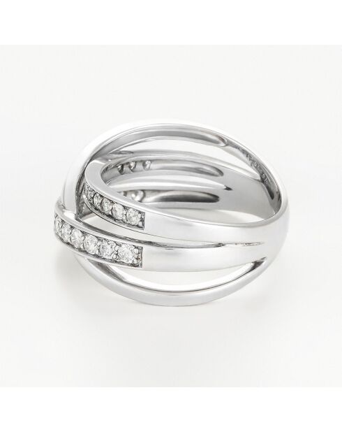 Anillo Bel Entrelacs de oro blanco y diamantes de 0,11 quilates