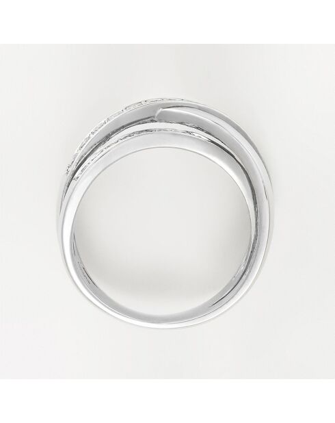 Anillo Bel Entrelacs de oro blanco y diamantes de 0,11 quilates