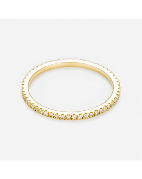 Bague Belle Alliance Tour Complet diamants 0.16 ct or jaune