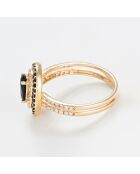 Bague Firenze Diamant 0.25 ct Saphir 0.17 & 1.08 ct or jaune