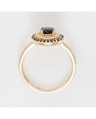 Bague Firenze Diamant 0.25 ct Saphir 0.17 & 1.08 ct or jaune