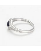 Historia ring in witgoud, diamanten 0,19 ct en saffier 0,22 ct
