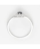 Historia ring in witgoud, diamanten 0,19 ct en saffier 0,22 ct