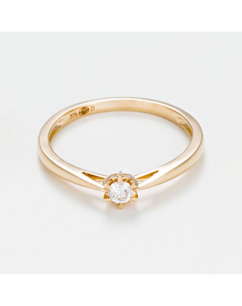 Bague Solitaire envoûtant Diamant 0.11 ct or jaune