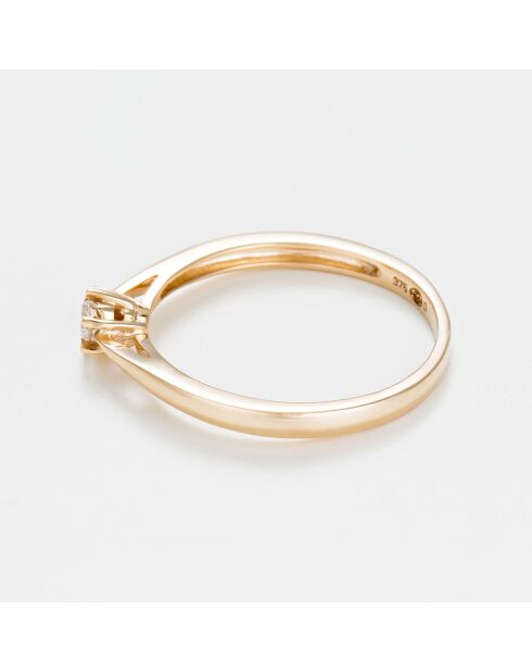 Bague Solitaire envoûtant Diamant 0.11 ct or jaune