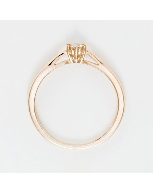 Bague Solitaire envoûtant Diamant 0.11 ct or jaune