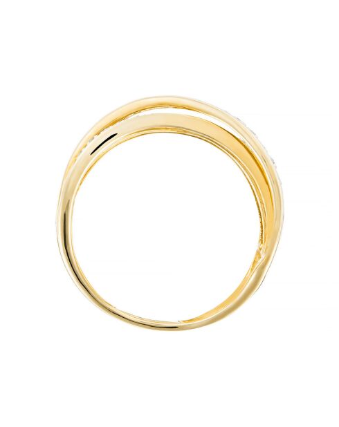 Bague Méli-mélo Scintillant Diamants 0.12 ct or jaune