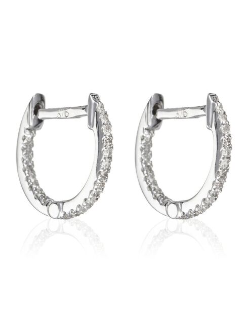 Boucles d'oreilles Perfect créoles Diamants 0.08 ct or blanc