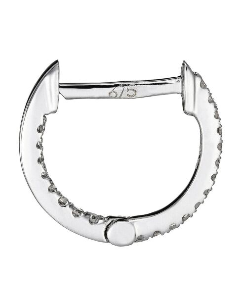 Orecchini a cerchio Perfect con diamanti in oro bianco 0,08 ct