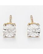 Boucle d'Oreilles Puce Grande Illusion Diamant 0.01 ct or jaune