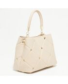 Sac à main en Cuir Ayden beige - 28x21x16 cm