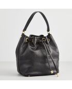 Sac seau en Cuir Kate noir - 38x22x17 cm