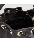 Sac seau en Cuir Kate noir - 38x22x17 cm