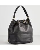 Sac seau en Cuir Kate noir - 38x22x17 cm