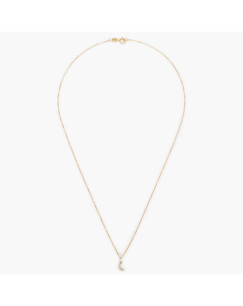 Pendentif Diamond Moon Diamant 0.01 ct or jaune
