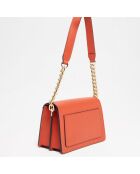 Sac bandoulière en Cuir Ava orange foncé - 22x14x10 cm