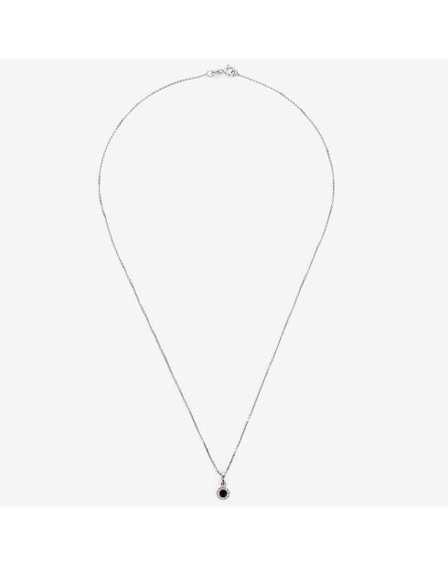 Pendentif Précieux Saphir Diamants 0.03 ct Saphir 0.16 ct or blanc