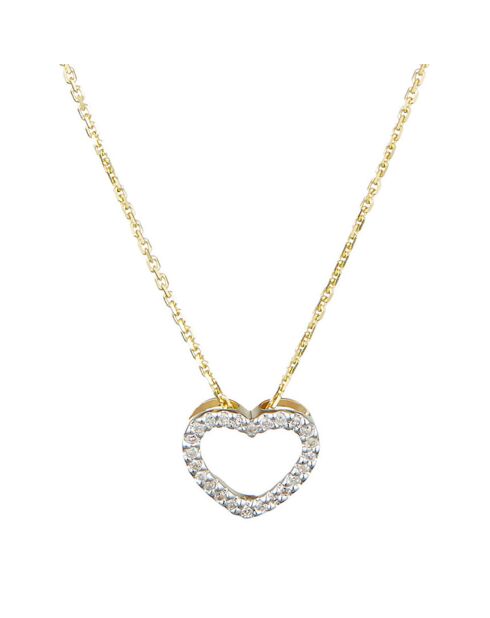 Pendentif  Joli Coeur Diamants 0.07 ct or jaune
