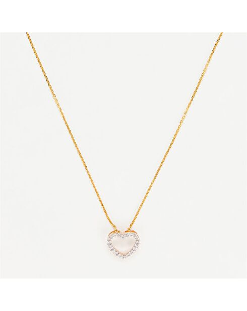 Pendentif  Joli Coeur Diamants 0.07 ct or jaune