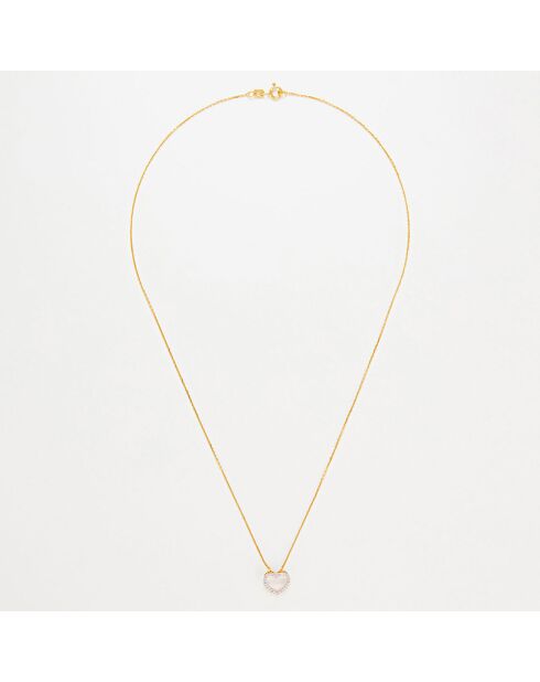 Pendentif  Joli Coeur Diamants 0.07 ct or jaune