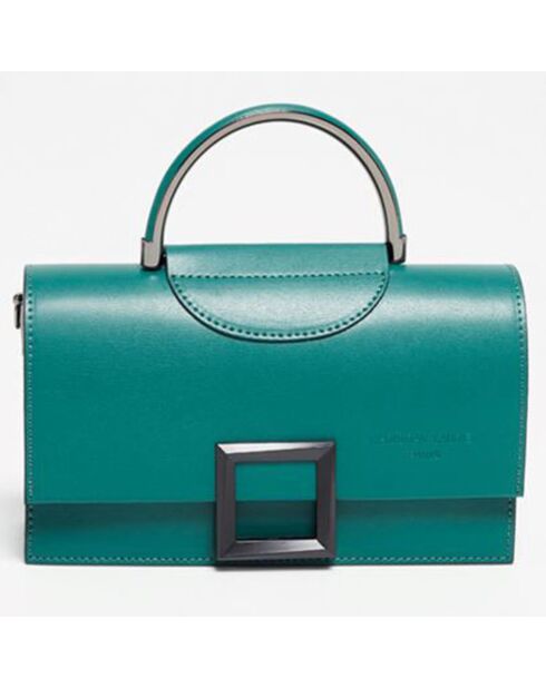 Sac à main en Cuir Milo bleu canard - 22x15x8 cm