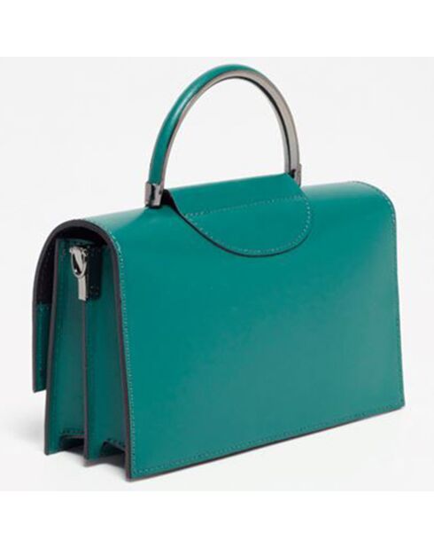 Sac à main en Cuir Milo bleu canard - 22x15x8 cm