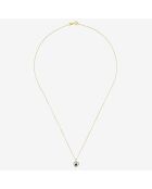 Pendentif Heart Diamants 0.023 ct Saphir 0.16 ct or jaune