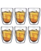 6 Verres à double paroi Pilaturs transparents - 0.25 L