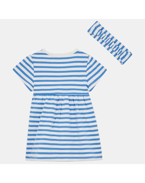 Ensemble Robe & Bandeau Raela en Coton biologique bleu
