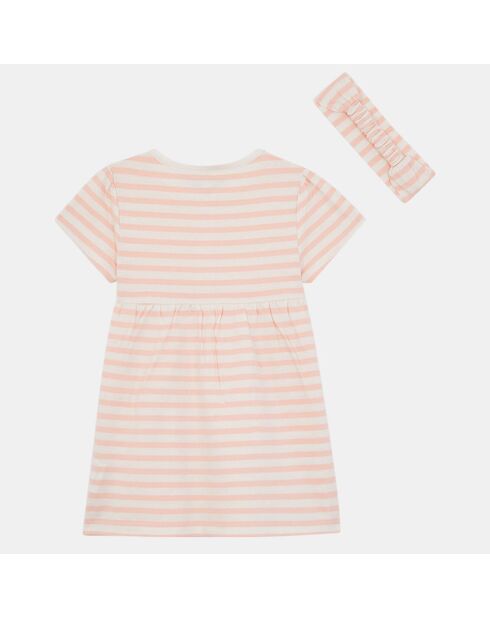 Ensemble Robe & Bandeau Raela en Coton biologique rose